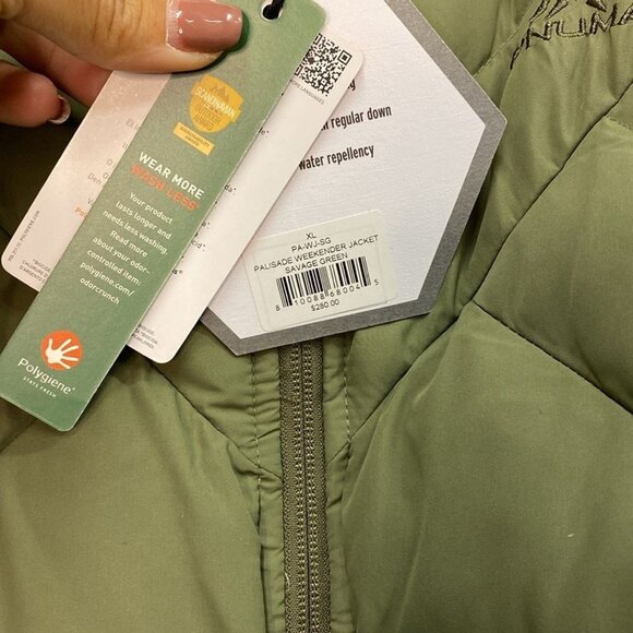 Pnuma Palisade Weekender Jacket Army Green Down Puffer Jacket NWT Size XL - Picture 5 of 7